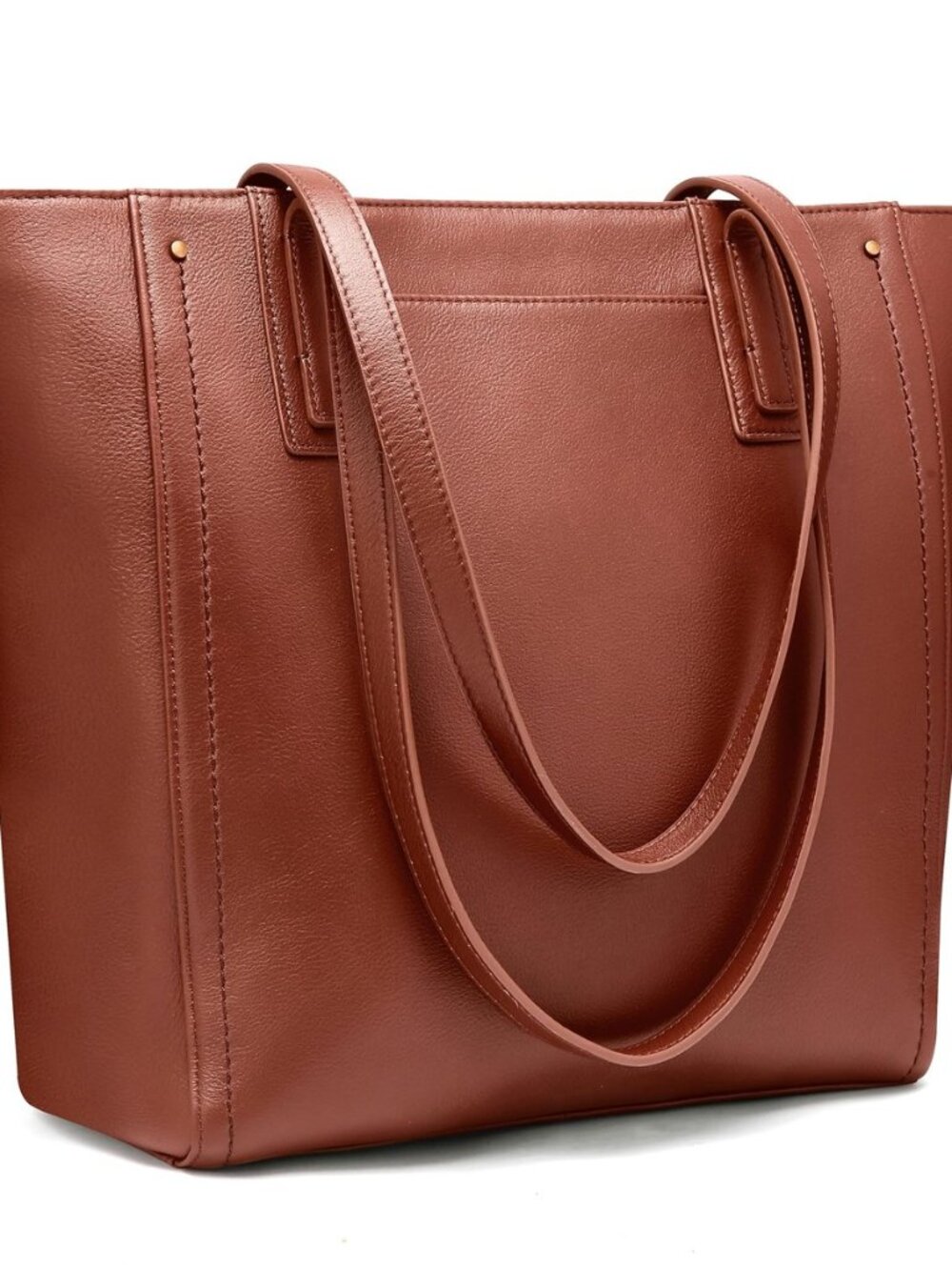 Genuine Leather Work Tote Bag for Women Large Vintage Tote Bag with Zipper